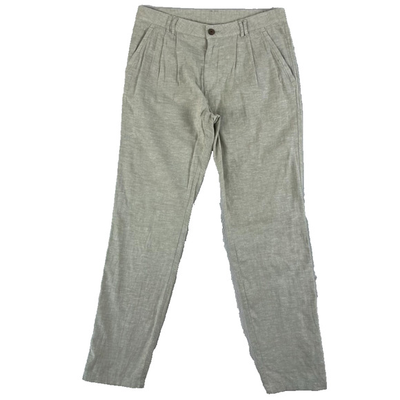 Patagonia Pants Women's Size 10 Tan Hemp Canvas Tapered Leg Pleats Casual Hiking - Picture 1 of 8